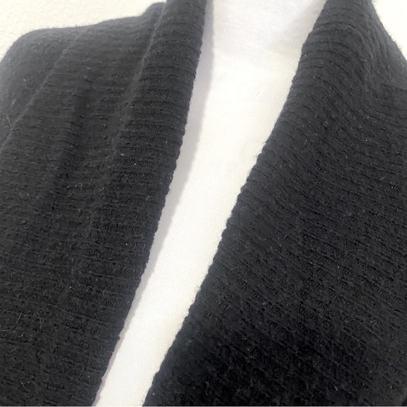 Leith Women Size Small Black Oversized Open Front Cardigan Sweater Small Rip Bk - Picture 3 of 8